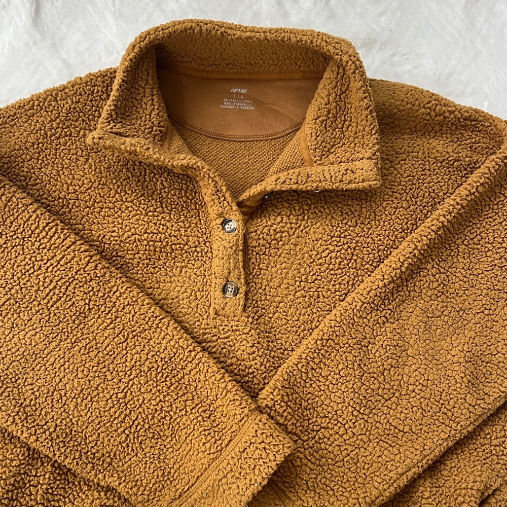 Aerie Women's Brown Zip-Up Sweater - Picture 3 of 8